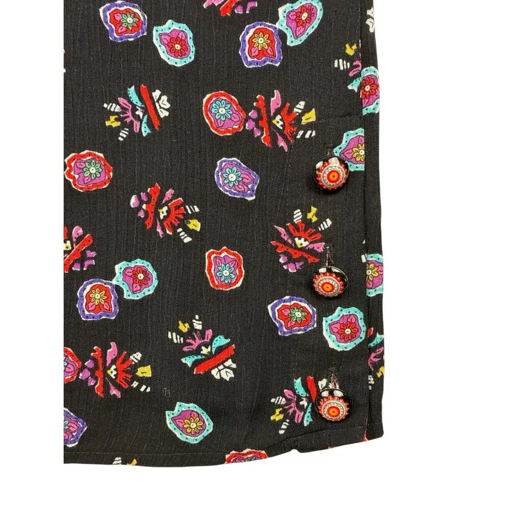 Carol Little Vintage Tunic Artsy Colorful Bright Blouse Top Womens 8 USA 90s - Picture 5 of 12